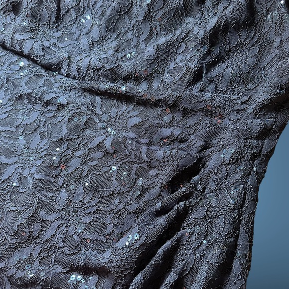 Ralph Lauren|Sheath Long Dress|Size 10|Navy Blue|Full Lace|Sequin|Lined|Stretch - Picture 13 of 16